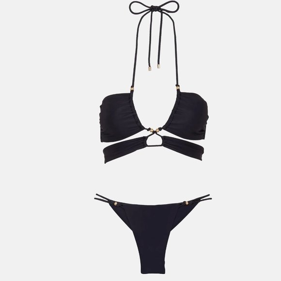 ViX Swimwear Solid Black GI Detail Cheeky Bikini Bottom in Black - $116 - NEW - Picture 7 of 10
